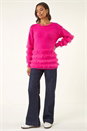 CERISE Fluffy Trim Knit Jumper, Image 3 of 5