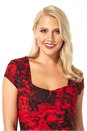 Red Snake Print Shutter Pleat Dress, Image 4 of 5