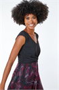 Pink Twist Front Butterfly Print Stretch Dress, Image 4 of 5