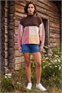 Chocolate Colour Block Marl Knit Jumper, Image 2 of 4