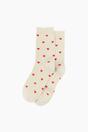 Beige Love Hearts Combed Cotton Glitter Socks, Image 3 of 4