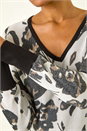 Ivory  Floral Print V-Neck Knit Jumper, Image 6 of 6