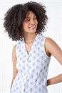Ivory  Floral Embroidered Cotton Crinkle Blouse, Image 5 of 5