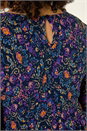 Navy  Curve Floral Print Stretch Top, Image 5 of 5