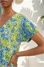 Lime Abstract Spot Print Pleat Front Top, Image 4 of 4