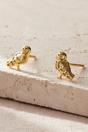 Gold Barn Owl Earrings Sterling Silver Studs Birds Jewellery, Image 2 of 2