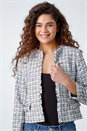 Black Frayed Edge Smart Textured Jacket, Image 4 of 5