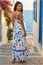 Blue Abstract Ric Rac Maxi Dress, Image 3 of 4