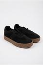 Black iKrush Black Sybil Faux Suede Platform Trainers, Image 2 of 5