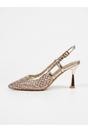 Gold iKrush Gold Constance Crystal Embellished Pointed Toe Heels, Image 1 of 5