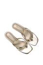 Gold XY LONDON Gold 'Violet' Slip On Flip Flop Kitten Heel Mule Heeled Sandals, Image 6 of 6