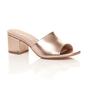 Rose Gold AJVANI Rose Gold Mid Block Heel Peep Toe Mules Sandals, Image 1 of 6