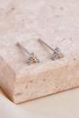 Silver Sterling Silver CZ Floral Trinity Tiny Studs, Image 1 of 3