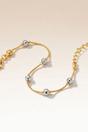 Silver Silver Ball Charm Slim Gold Plated Thread Bracelet, Image 1 of 1