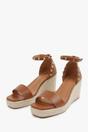 Tan 'Sawyer' Wedge Sandals With Gladiator Ankle Strap, Image 4 of 6