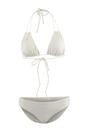 White WOVCOR White Triangle Bikini Set with Multi Strap Detail, Image 2 of 4