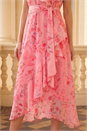 Coral Petite Floral Frill Midi Dress, Image 4 of 4