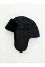 Black Lined Trapper Hat Detachable Mouth Cover, Image 2 of 3