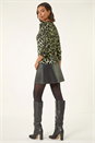 Olive Animal Print Knit Jumper , Image 3 of 5