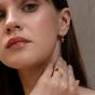 Gold Sterling Silver Huggie Pave Cross Drop Earring, Image 7 of 7