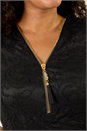 Black Curve Zip Front Lace Dress, Image 6 of 8