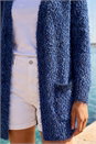 Blue Fluffy Longline Knit Cardigan, Image 4 of 4