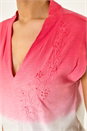Pink Dip Dye Embroidered Top, Image 5 of 5