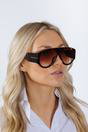 Brown SVNX Brown Oversized Rounded Sunglasses, Image 3 of 7