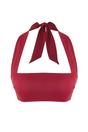 Burgundy Strapless Bandeau Bikini Top with Halterneck Support Strap, Image 2 of 4