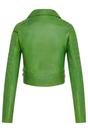 Green Cropped Brando Leather Biker Jacket, Image 5 of 6