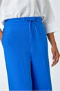 Royal Blue Wide Leg Elastic Waist Tie Waist Trouser, Image 5 of 5