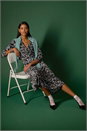 Purple Floral Twisted Front Stretch Midi Dress, Image 7 of 7