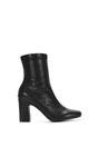 Black XY LONDON Black 'Alex' Stretch Zip Up Ankle Boots with Block Heel, Image 1 of 7