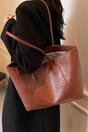 Tan Large Tote Handbag With Shoulder Strap, Image 4 of 4