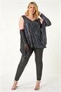 PEWTER Curve Sequin V-Neck Stretch Vest, Image 3 of 6