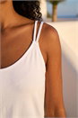 White Double Strap V-Neck Stretch Vest Top, Image 4 of 5