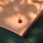Gold 18ct Gold Vermeil Plated Round Ruby Necklace, Image 2 of 5