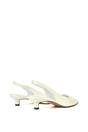 White XY LONDON White 'Jenny'  Pointed Toe Low Kitten Heel Slingback Pumps, Image 5 of 5