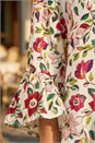 Red Floral Print Flare Sleeve Top, Image 4 of 4