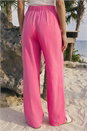 Pink Linen Linen Blend Leg Trousers, Image 2 of 5