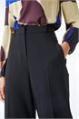 Black Short Wide Leg Stretch Trousers, Image 5 of 5