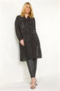 Black Curve Sequin V-Neck Chiffon Blouse, Image 2 of 5