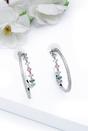 Silver Multi colored Hoop Earrings, Image 2 of 4