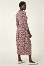 Stone Multi Floral Gathered Midi Dress, Image 3 of 5