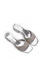 Silver XY LONDON Silver 'Seren' Low Heel Sandal Mules With Diamante Details, Image 6 of 6
