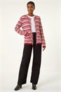 Red Linear Textured Cardigan, Image 1 of 5