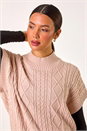 Rose Cable Knit High Neck Vest, Image 4 of 5