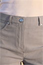 Taupe Elastic Waist Turn Up Stretch Shorts, Image 4 of 4