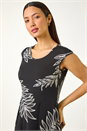 Black Floral Hanky Hem Maxi Dress, Image 4 of 5