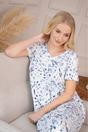 Blue Camille Lingerie Blue Lightweight Floral Print Nightdress, Image 4 of 5